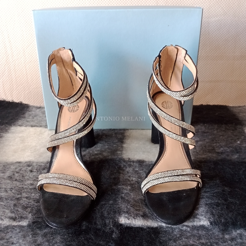 ANTONIO MELANI Black and Silver Heels